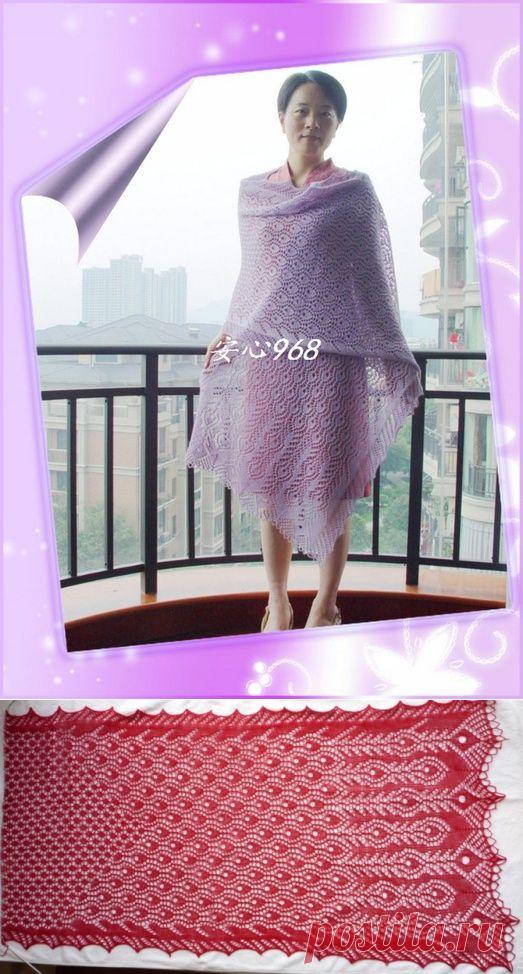 Воздушный палантин тонкой работы