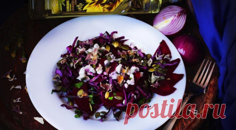 Красочно и очень вкусно: фиолетовый салат с пряной свеклой — Вкусные рецепты