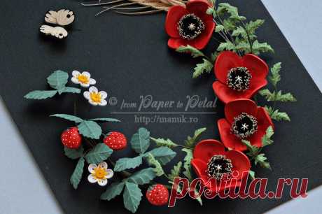 Paper Quilling Wall Art Summer Flower Poppies от PaperToPetal