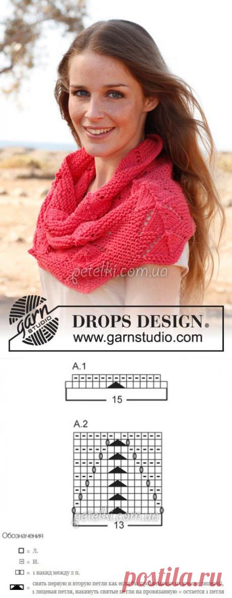 Ажурная накидка спицами. Описание, схема вязания