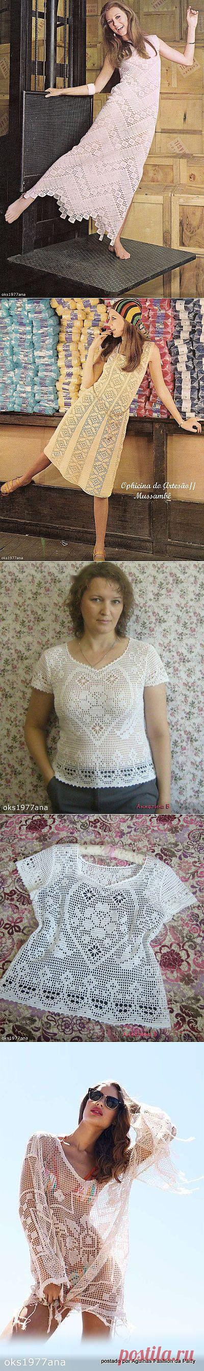 Филейная вязка в летних моделях.