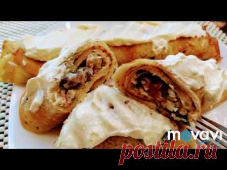 Рецепт любителям селедочки!//Картофельные блины с селедкой .