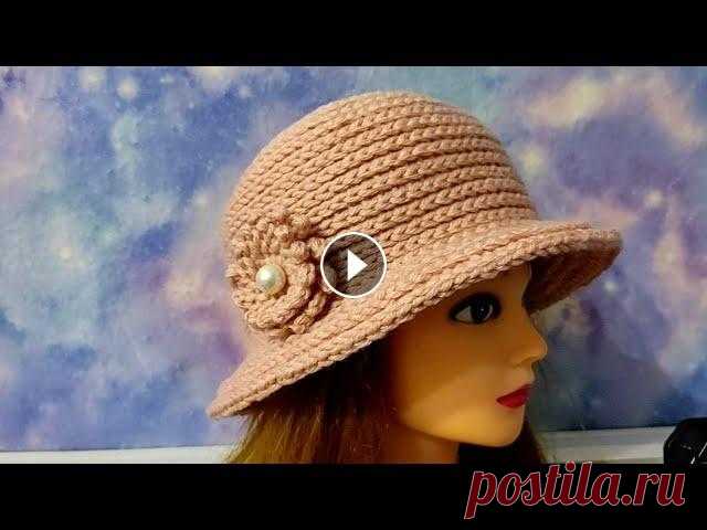 ЗИМНЯЯ, ТЕПЛАЯ ШЛЯПКА полустолбиками крючком. Красивая шляпка для начинающих. Очень симпатичная шляпка крючком, смотрится эффектно! Шляпа вяжется быстро, легко и просто, за один вечер Вы свяжите такую красоту!!! Использовала пря...