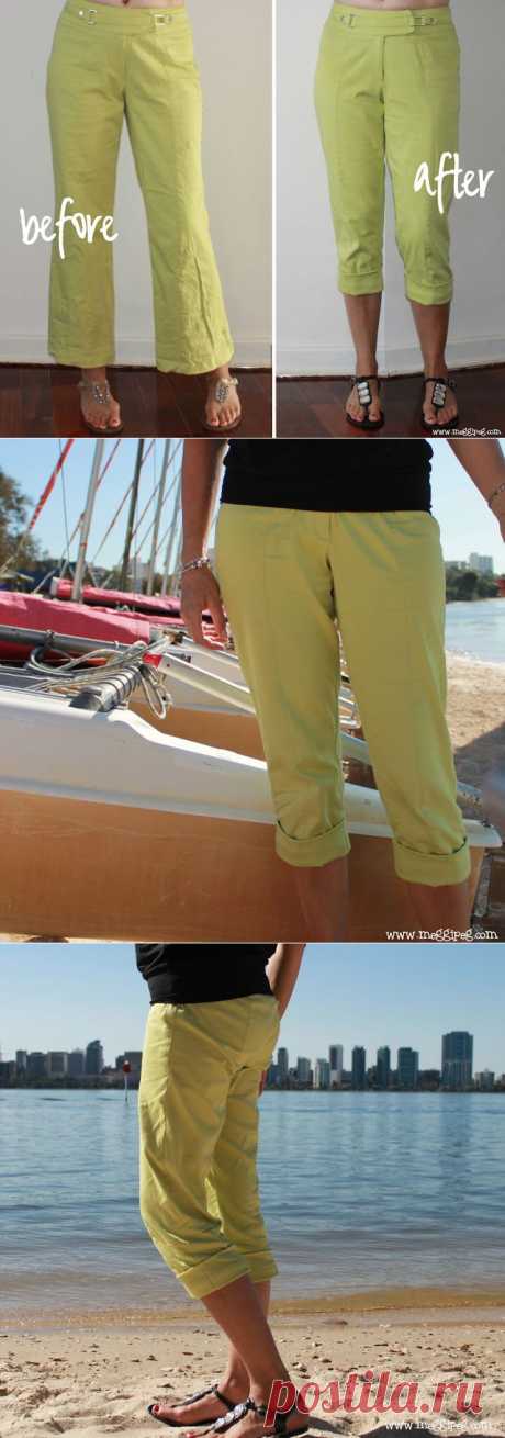 meggipeg: переделать вспыхнул штаны в тощих наручниками капри - учебник