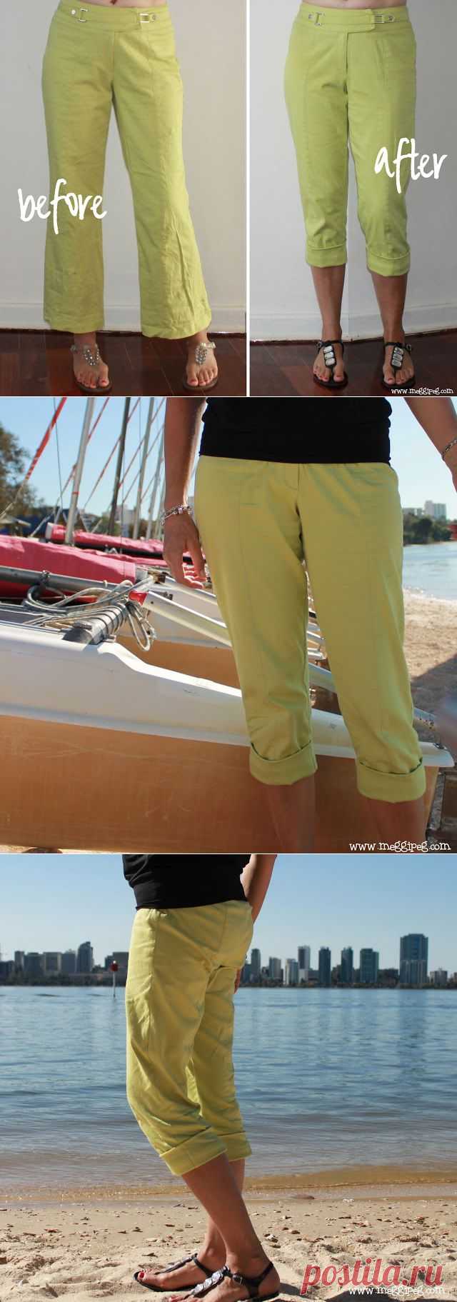 meggipeg: переделать вспыхнул штаны в тощих наручниками капри - учебник