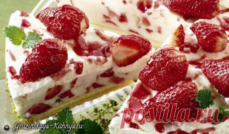 Клубничный торт. Рецепт без муки - Грузинская кухня