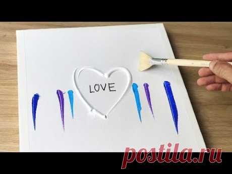Daily Challenge #21 / Acrylic / Cotton Swab Art / COUPLE Walking in the RAIN Painting