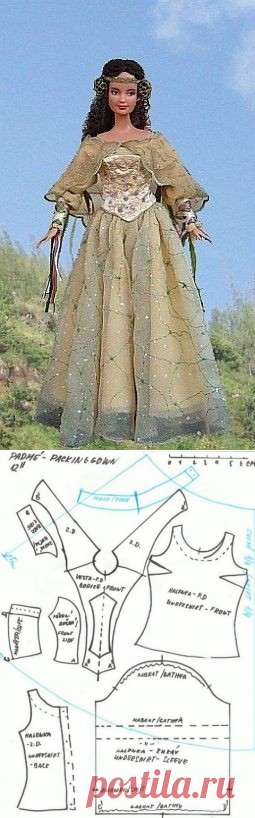Шьём старинное платье для барби