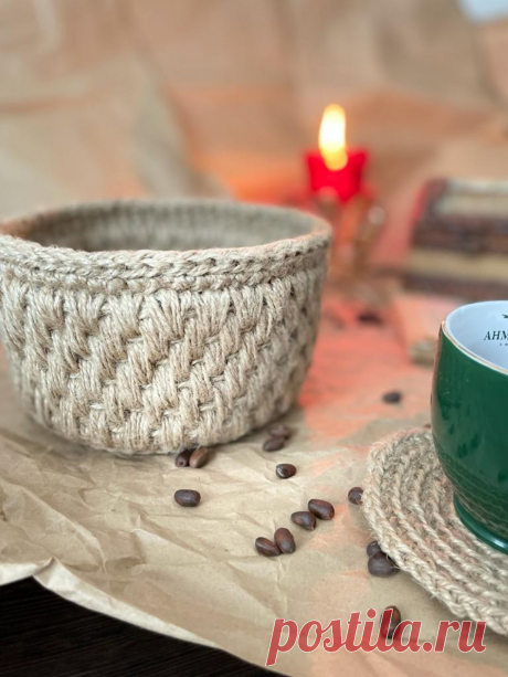 Купить джутовая корзинка ручной работы у мастера без наценок | DIY Рукоделие - Декор для дома