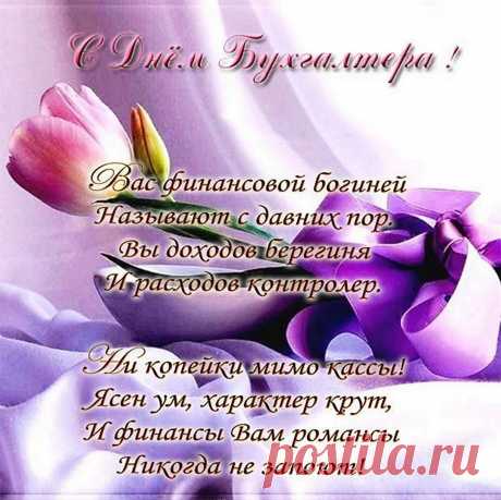 Вас с днем бухгалтера мы поздравляем,
Долгих лет жизни, и роста в карьере,
Раз путь лежит Ваш в бухгалтерской сфере,
А в личной жизни — уметь отдыхать,
Жить полной жизнью, как солнце сиять!