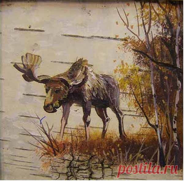 ПОТРЯСАЮЩАЯ ЖИВОПИСЬ НА БЕРЕСТЕ. ХУДОЖНИК... / Искусство / ЖИВОПИСЬ на бересте / Pinme.ru