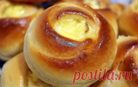 «Розочки» с творогом Вкусные и красивые булочки к чаю