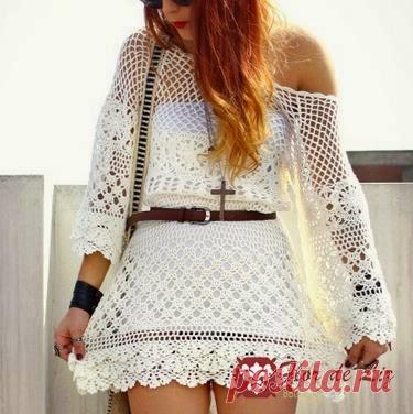 Kel Cuesta - Tricô e crochê: Blusa branca de crochê - passo a passo