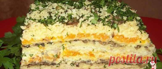 Закусочный торт из вафельных коржей с консервами - Очень Вкусные Рецепты