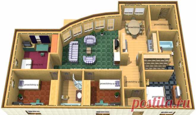 Проект дома №2-37. Площадь дома 144м2. Стоимость от 2 400 000 рублей.