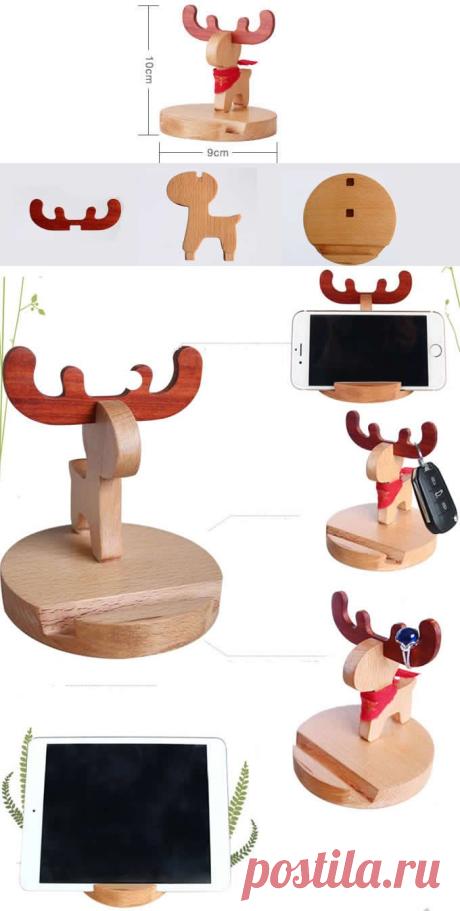 Wooden Muntjacs Cell Phone iPad Stand Holder