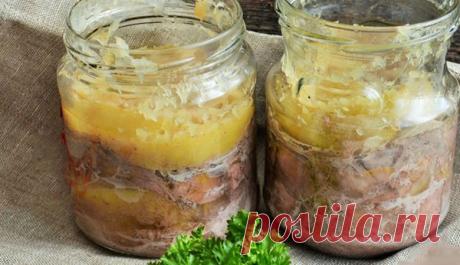 Печень с яблоками в банке — МОЯ КУХНЯ