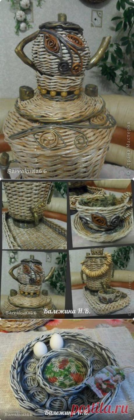 Чайку??? Самовар плетёный и пасхальные подносы. | Страна Мастеров