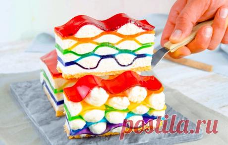 Нежный чизкейк без выпечки с прослойками из желе + видео &amp;raquo; Женский Мир