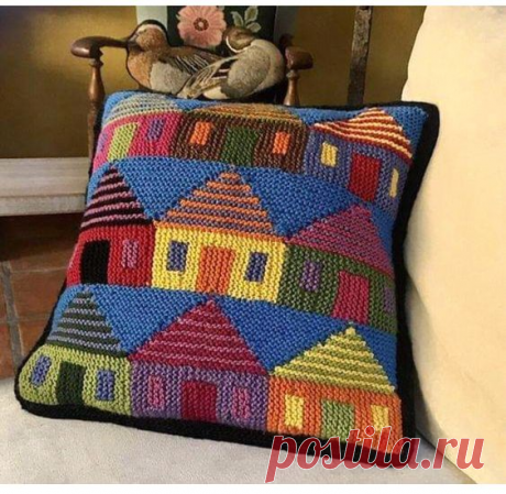 Подушки - домики, вязаные, шитые! Идеи, выкройки, схемы для вязания! | Юлия Жданова | Яндекс Дзен