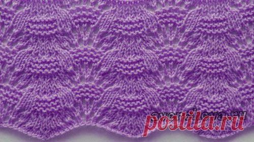 узор спицами 570 волнистый | каталог вязаных спицами узоров
