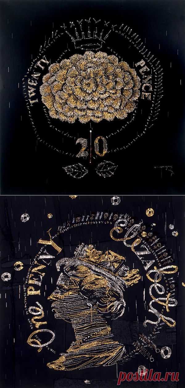 Панно из булавок Ann Carrington / Арт-объекты / Модный сайт о стильной переделке одежды и интерьера