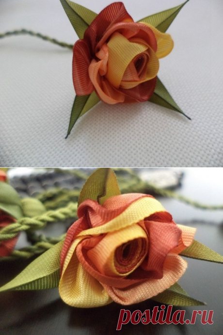Роза из ленты. Мастер-класс - Nebka.Ru