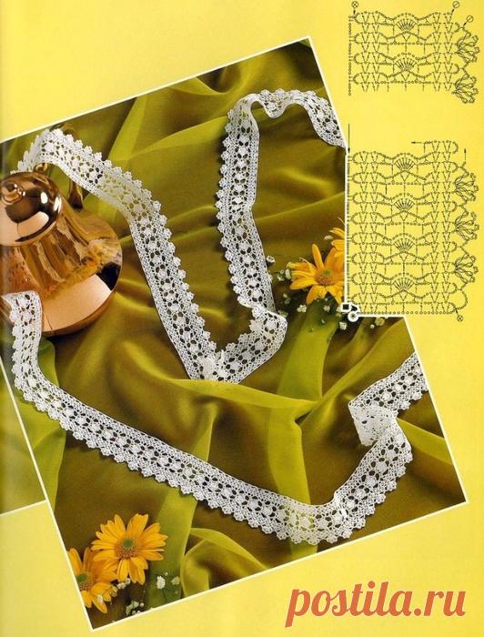 Тончайшее кружево крючком схемы