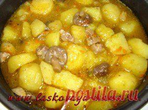 Жаркое с грибами в мультиварке