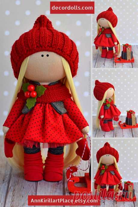 Xmas Art Doll Baby Gift Doll Cloth Soft Doll Tilda Rag | Etsy