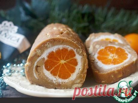 Рождественское полено с мандаринами – кулинарный рецепт
