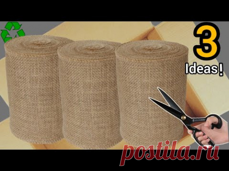 3 ideas for making handmade baskets with jute fabric scraps♻️/very useful but cheap!