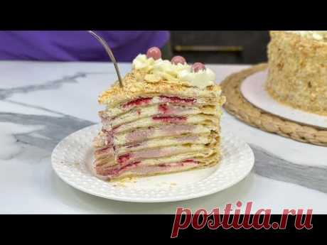 "Малиновый МИЛЬФЕЙ"🎂 (Наполеон) Как ВАМ больше НРАВИТСЯ 😍 Я-ТОРТодел❤️