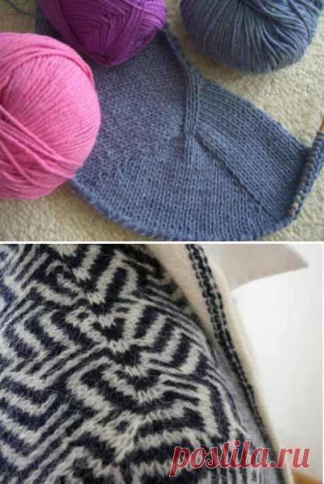 Легкий в освоении и увлекательный метод Contiguous бесшовного вязания изделия с втачным рукавом...