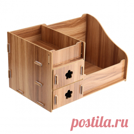 Wood makeup organizer box cosmetic storage box with drawer lipstick holder desktop sundry storage box home supplies Sale - Banggood.com