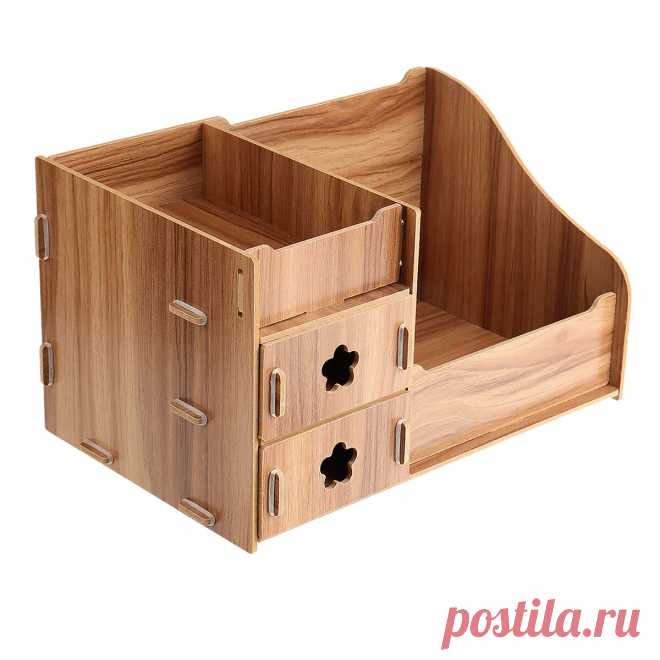 Wood makeup organizer box cosmetic storage box with drawer lipstick holder desktop sundry storage box home supplies Sale - Banggood.com