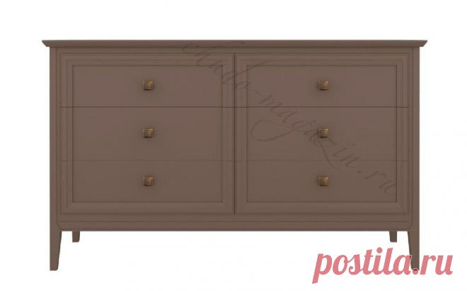 Широкий комод коричневого цвета с 6 выдвижными ящиками купить по цене 85 340 руб. в Москве — интернет магазин chudo-magazin.ru