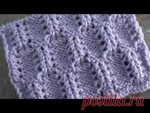 Нежный ажурный узор спицами для джемпера, платья, кофточки, туники.