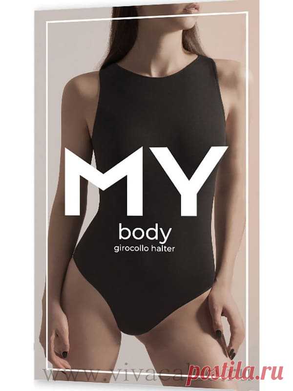 MY BO294 BODY girocollo halter женское боди из мягкой эластичной микрофибры без рукава и вырезом