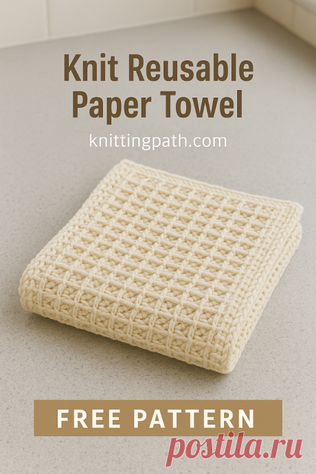 Knit Reusable Paper Towel (Waffle Stitch)