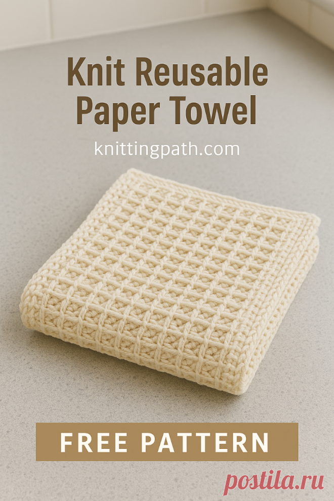 Knit Reusable Paper Towel (Waffle Stitch)
