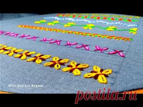 Seven Hand Embroidery Borderlines,Simple women's dress border,Secrets of Embroidery-54, #StayHome