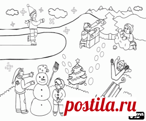 раскраски Зима раскраска