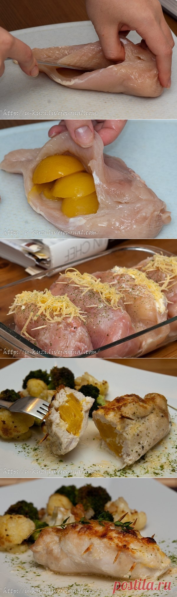 Как приготовить фаршированные куриные грудки - рецепт, ингридиенты и фотографии
