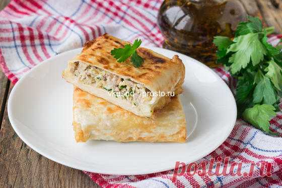 Конвертики из лаваша с курицей и сыром: Вкусно - нереально! И элементарно - до смешного.