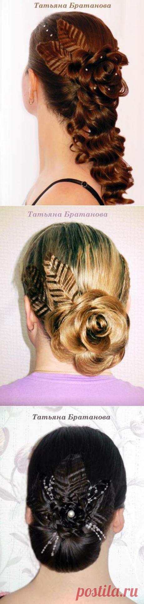 Прическа с цветком с помощью гофре