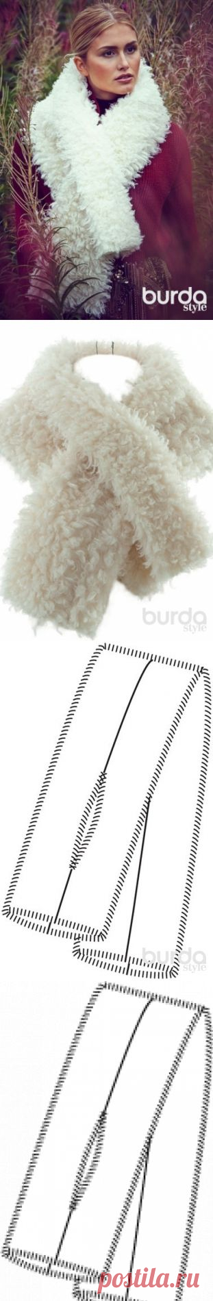 Шарф - выкройка № 105 из журнала 1/2014 Burda – выкройки шарфов и шапок на Burdastyle.ru