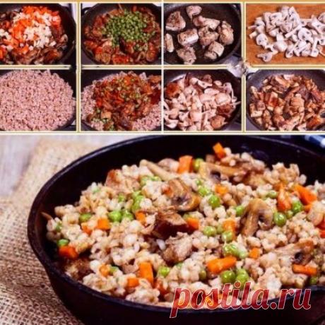 Перловая каша с мясом, грибами и овощами
На днях готовила вкусное и полезное блюдо из перловой крупы. Я ее очень люблю и стараюсь привить любовь к этой каше у своего мужа. Давно знала, что такая крупа очень полезная, а когда прочитала о ее многочисленных полезных свойствах в Интернете, полюбила еще больше 
Ингредиенты:
- 1,5 стакана перловой крупы
- 400 гр говядины
- 200 гр шампиньонов
- 100 гр зеленого горошка
- 1 большая луковица
- 1 морковь
- соль, перец и специи по вкусу
- растительное мас