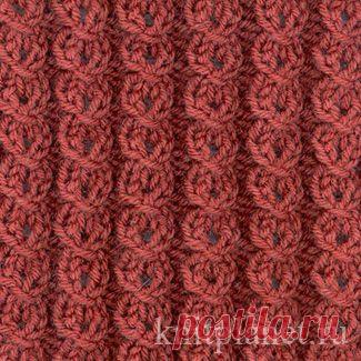 Планета Вязания | Узор Замочек вяжется спицами. Схема вязания узора Замочек