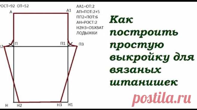 Как построить простую выкройку для вязаных штанишек?